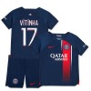 Conjunto (Camiseta+Pantalón Corto) Paris Saint-Germain 2023-24 Vitinha 17 Primera Equipación - Niño